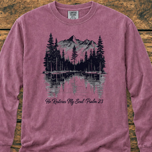 He Restores My Soul - Long-Sleeve Tee