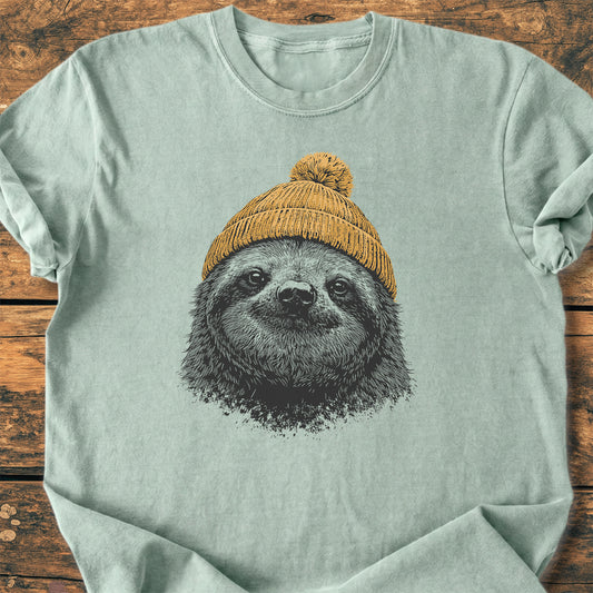 Sloth With Beanie - Premium Vintage Tee