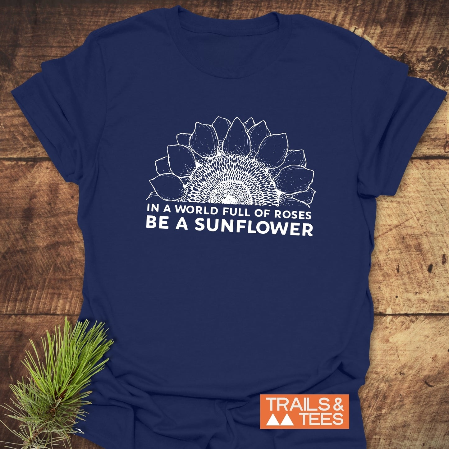 Be A Sunflower T-Shirt featuring a flower graphic and bold text, designed for active wear.