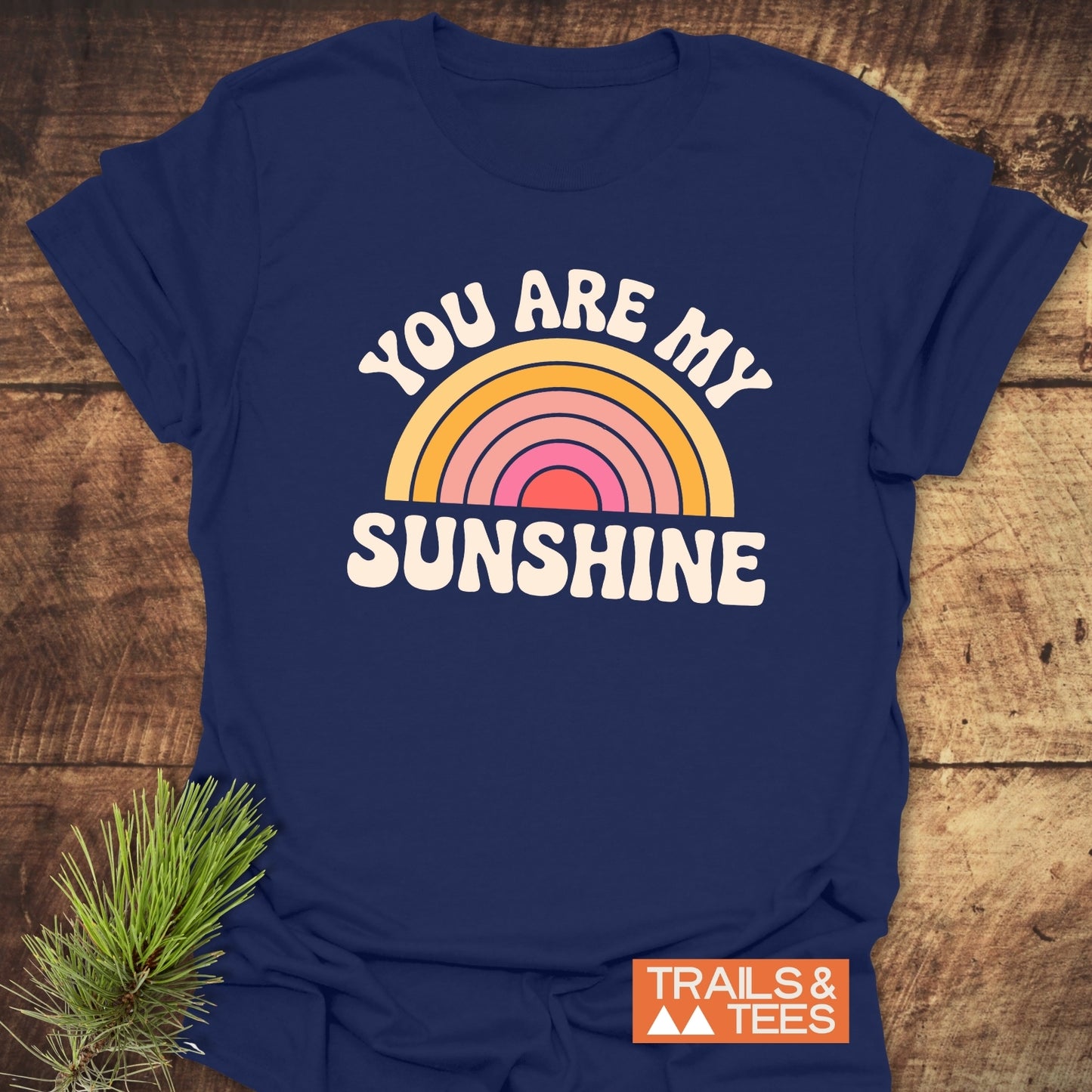 You Are My Sunshine T-Shirt displaying bold white text on an activewear design, emphasizing casual comfort and style.
