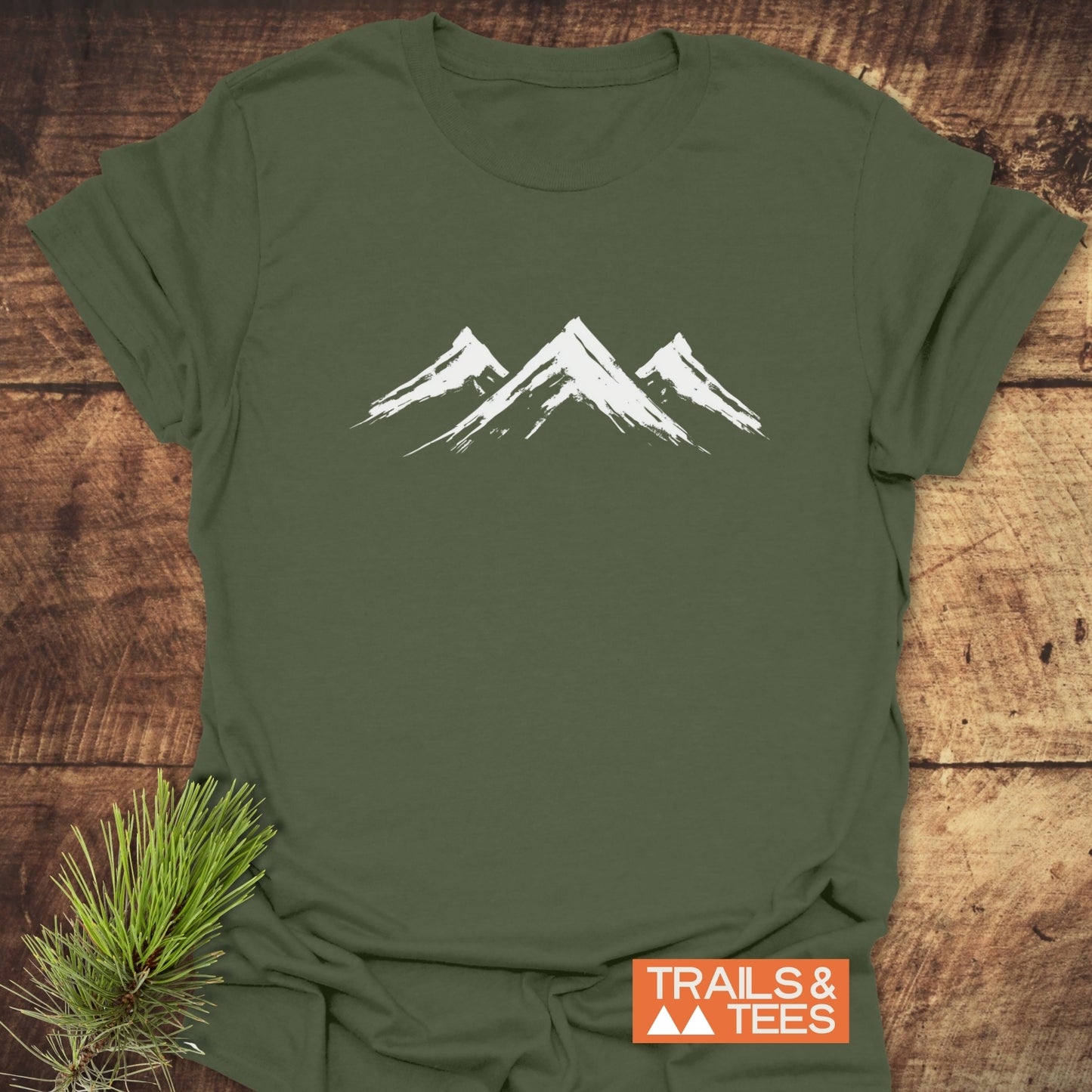 Three Mountains T-Shirt featuring a detailed mountain design, short sleeves, and an activewear fit, perfect for outdoor enthusiasts and casual wear.