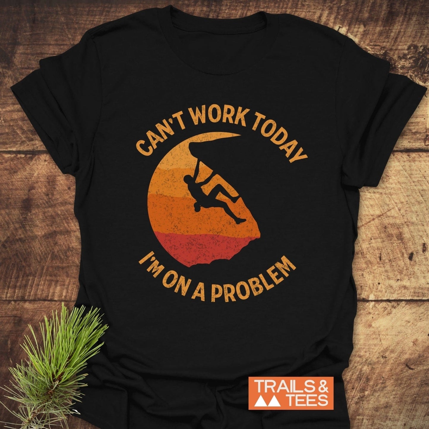 Can't Work Today T-Shirt featuring a silhouette of a falling man and a parasailing figure, crafted from lightweight ring-spun cotton for comfort and durability.
