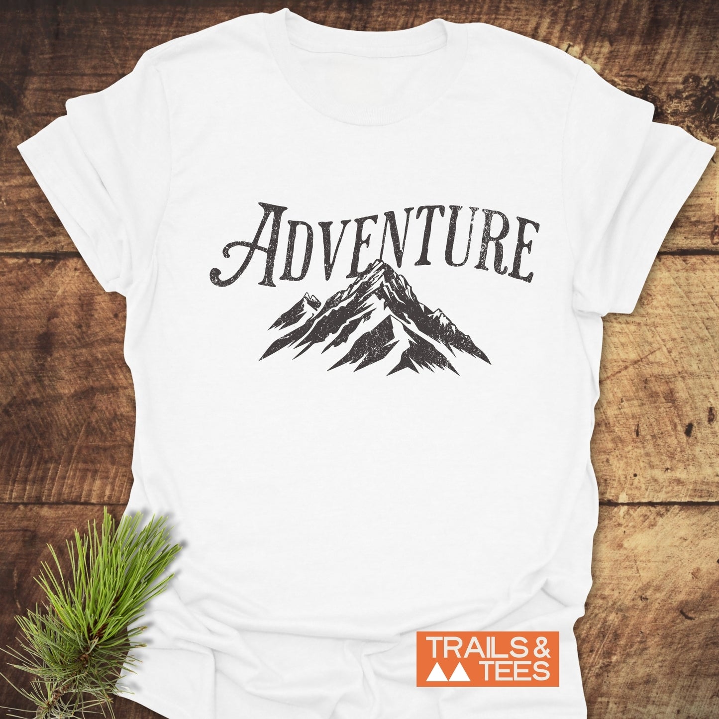 Adventure Vintage T-Shirt featuring a mountain logo, crafted from lightweight ring-spun cotton, offering trail-tested comfort and durability with pre-shrunk fit and durable prints.