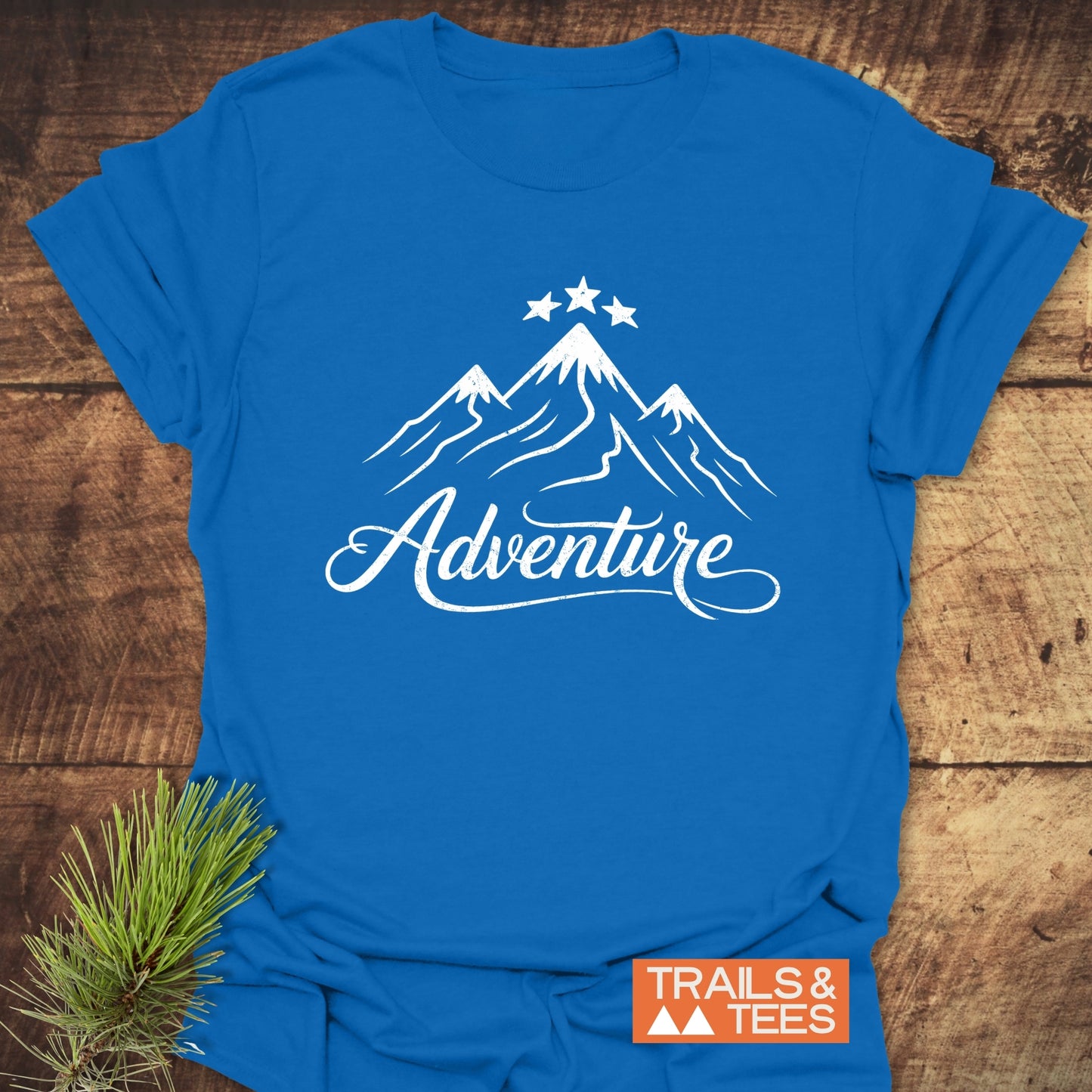 Adventure T-Shirt with bold white text on the front, designed for active wear, combining comfort and style in a classic t-shirt fit.