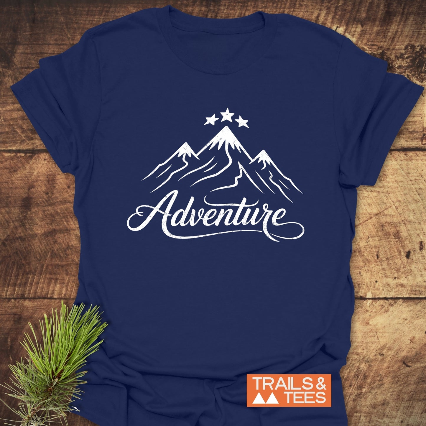 Adventure T-Shirt featuring bold text design on a comfortable active top, ideal for casual and outdoor activities.