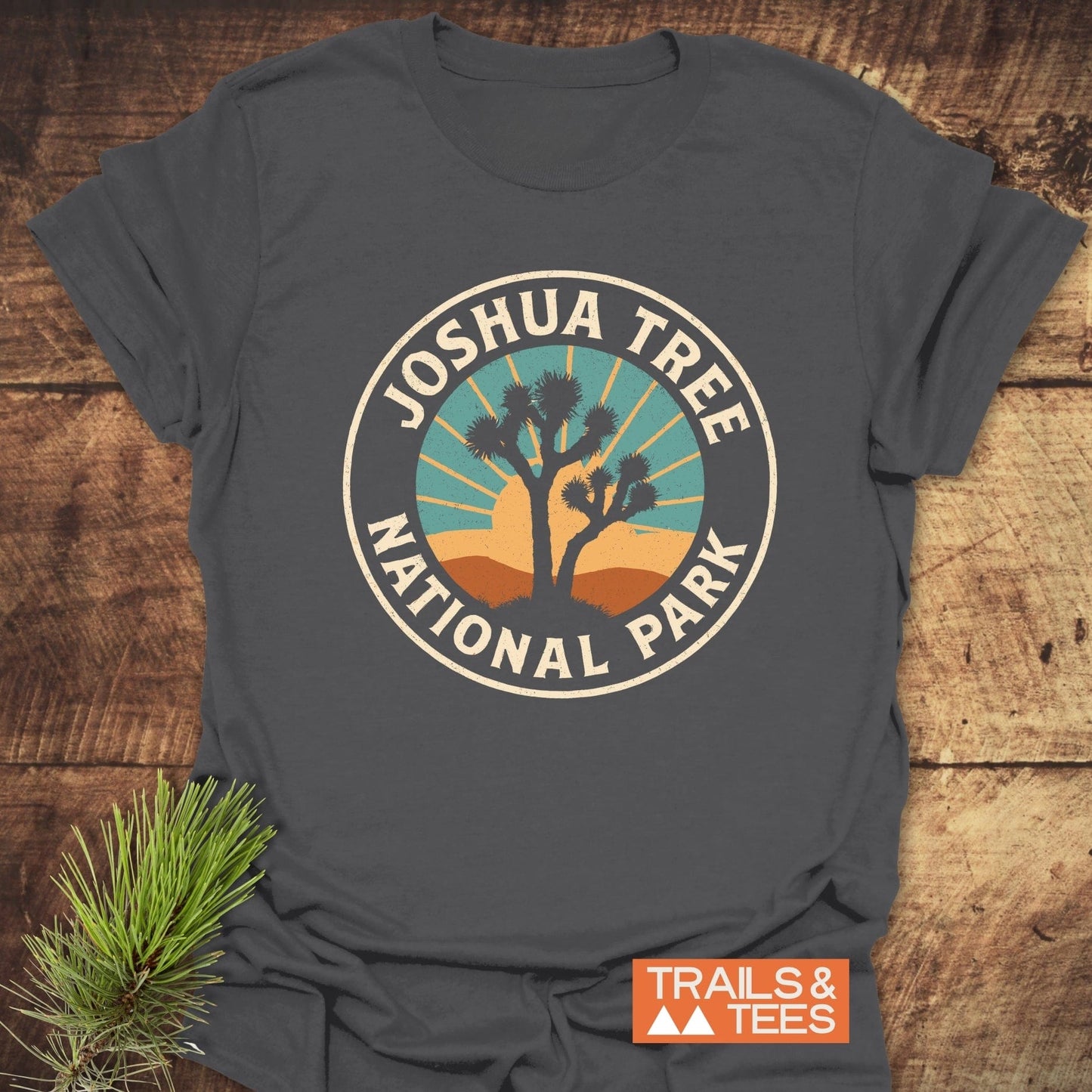 Joshua Tree National Park T-Shirt featuring a graphic design, crafted from lightweight ring-spun cotton, ideal for outdoor adventures with durable prints and pre-shrunk fit.