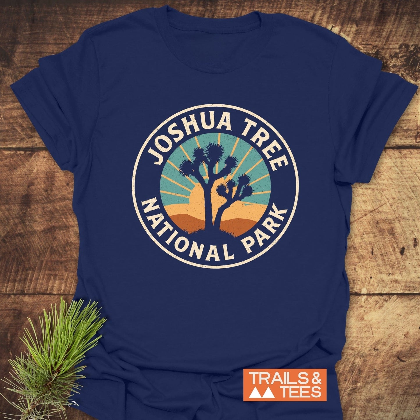 Joshua Tree National Park T-Shirt featuring a logo, crafted from lightweight ring-spun cotton, designed for outdoor enthusiasts with durable prints and a pre-shrunk fit.