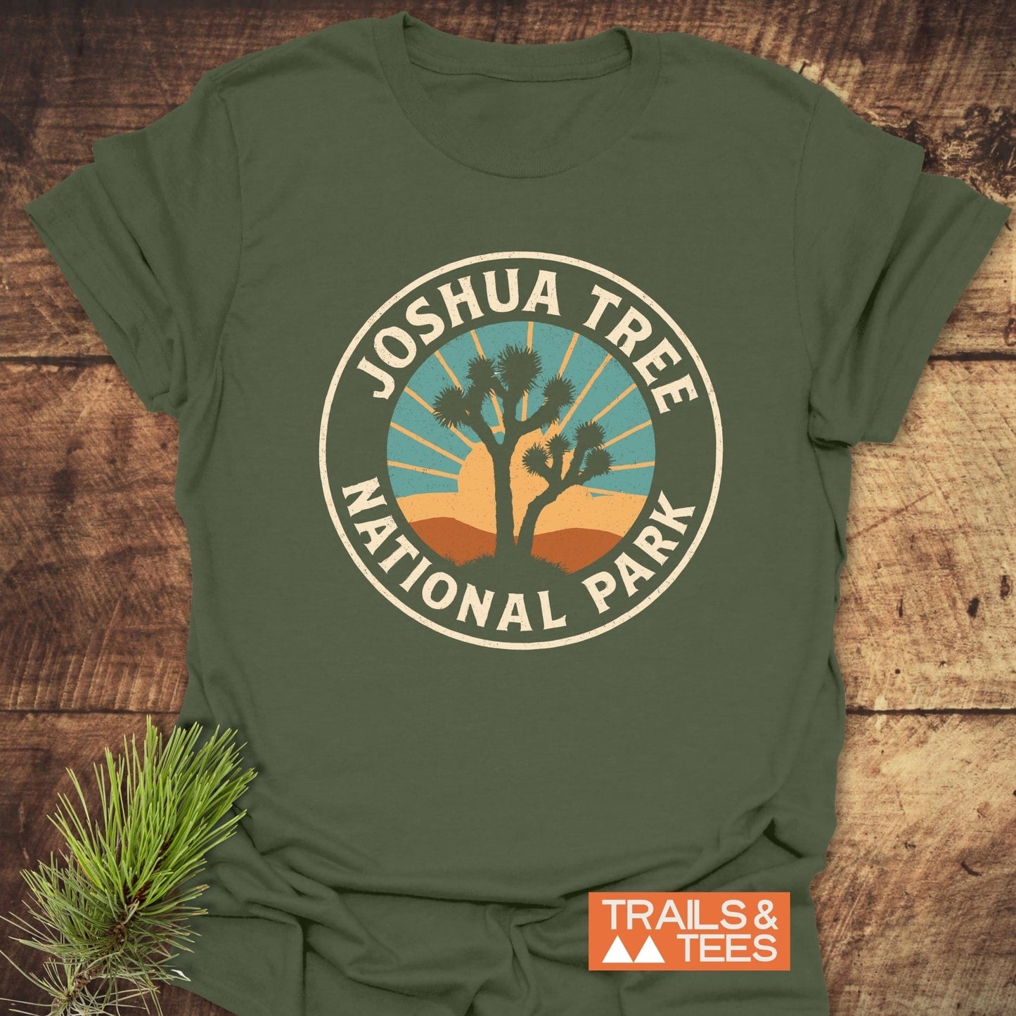 Joshua Tree National Park T-Shirt featuring a logo, crafted from soft ring-spun cotton, designed for comfort and durability, perfect for outdoor adventures.