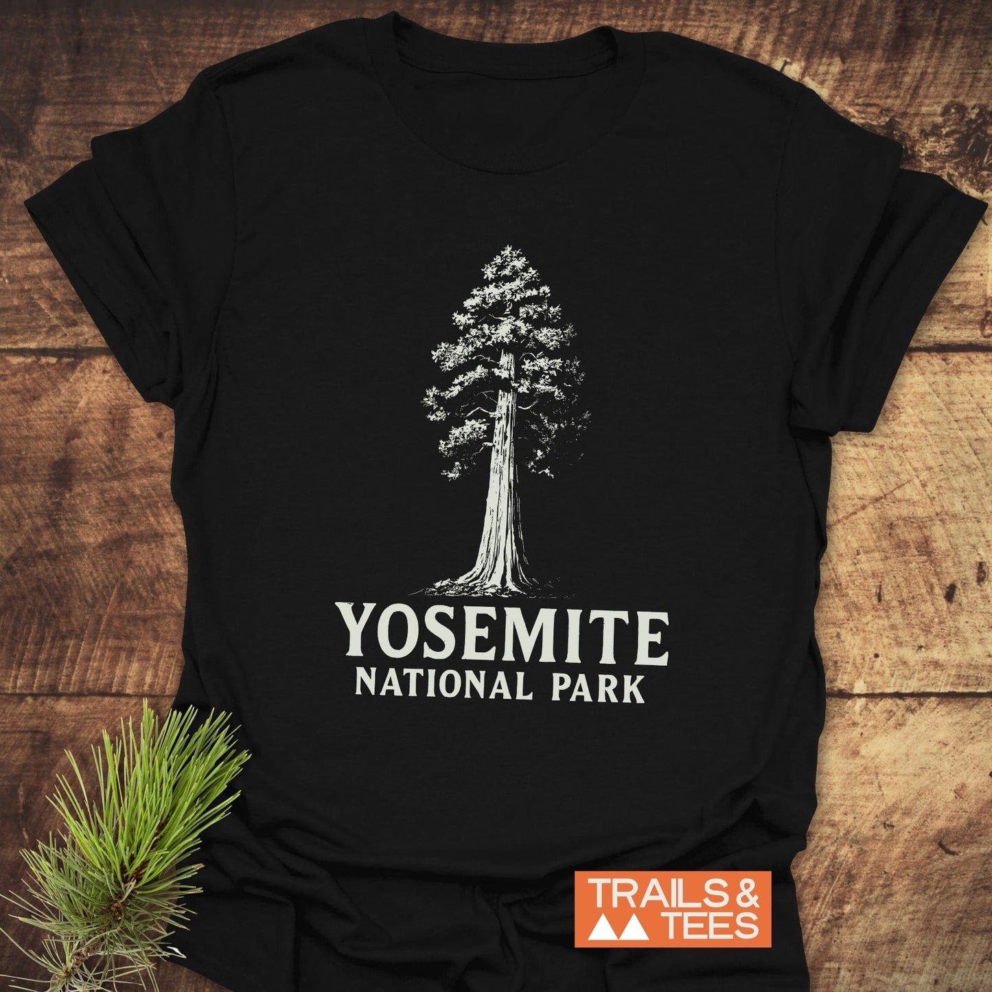 Yosemite NP Sequoia T-Shirt featuring a timeless tree design, crafted from lightweight ring-spun cotton, perfect for outdoor enthusiasts and everyday adventures.