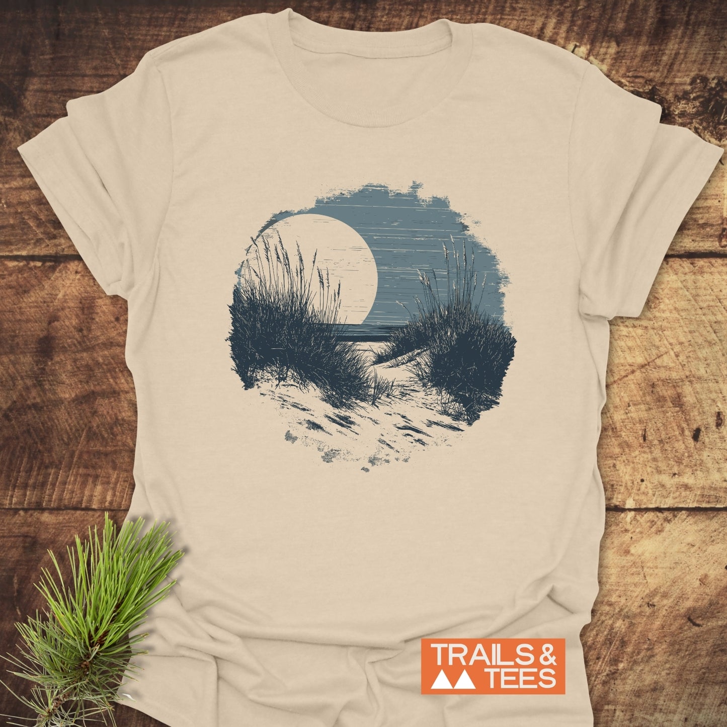 Indiana Dunes National Park T-Shirt featuring a dune path graphic, crafted from soft ring-spun cotton, offering trail-tested comfort and durability for outdoor enthusiasts.