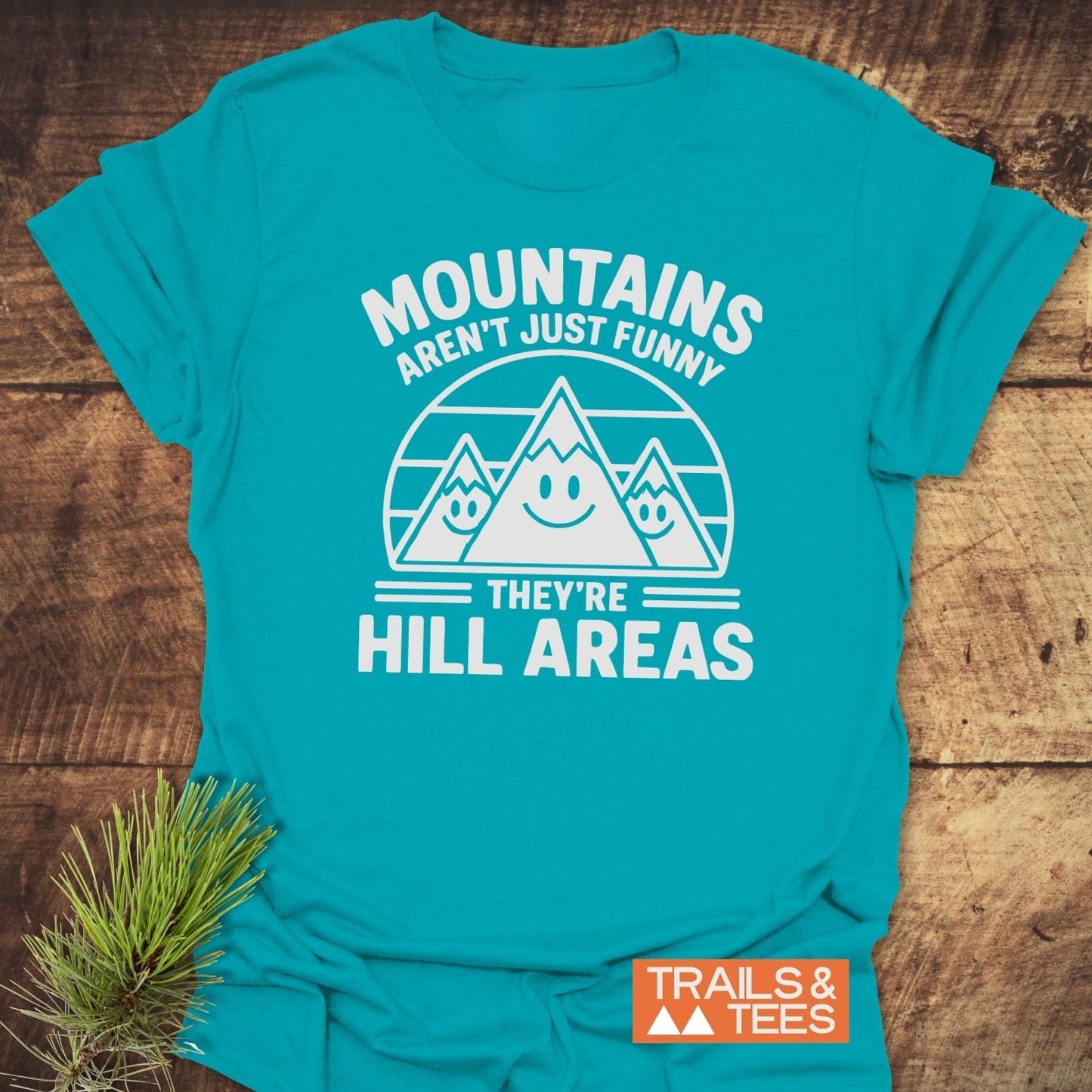 Copy of I love Mountains And Coffee T-Shirt featuring a punny mountain design, crafted from soft cotton for comfort, perfect for outdoor enthusiasts.
