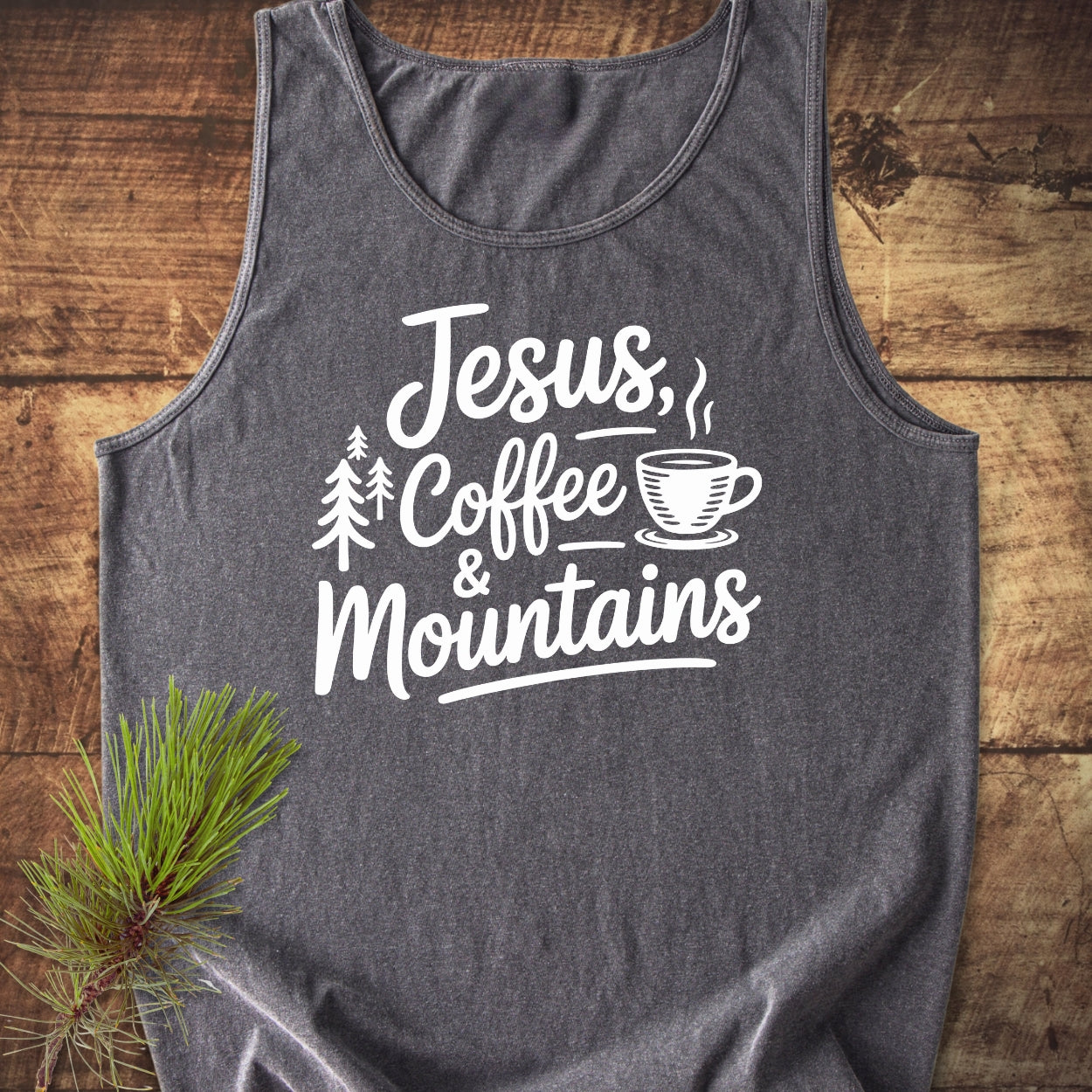 Jesus, Coffee, Mountains Tank Top