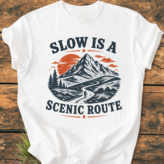 Slow Is A Scenic Route - Vintage Wash Tee