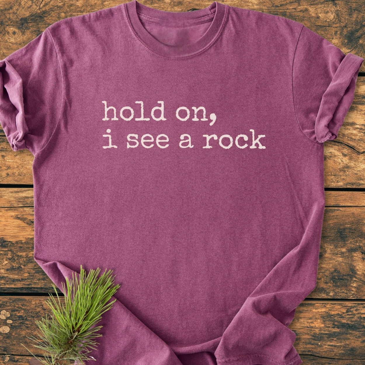 Hold On I See A Rock - Vintage Wash Tee