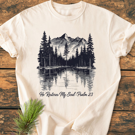 He Restores My Soul - Vintage Wash Tee