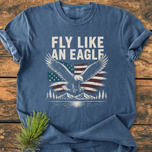 Fly Like An Eagle Patriotic - Vintage Wash Tee
