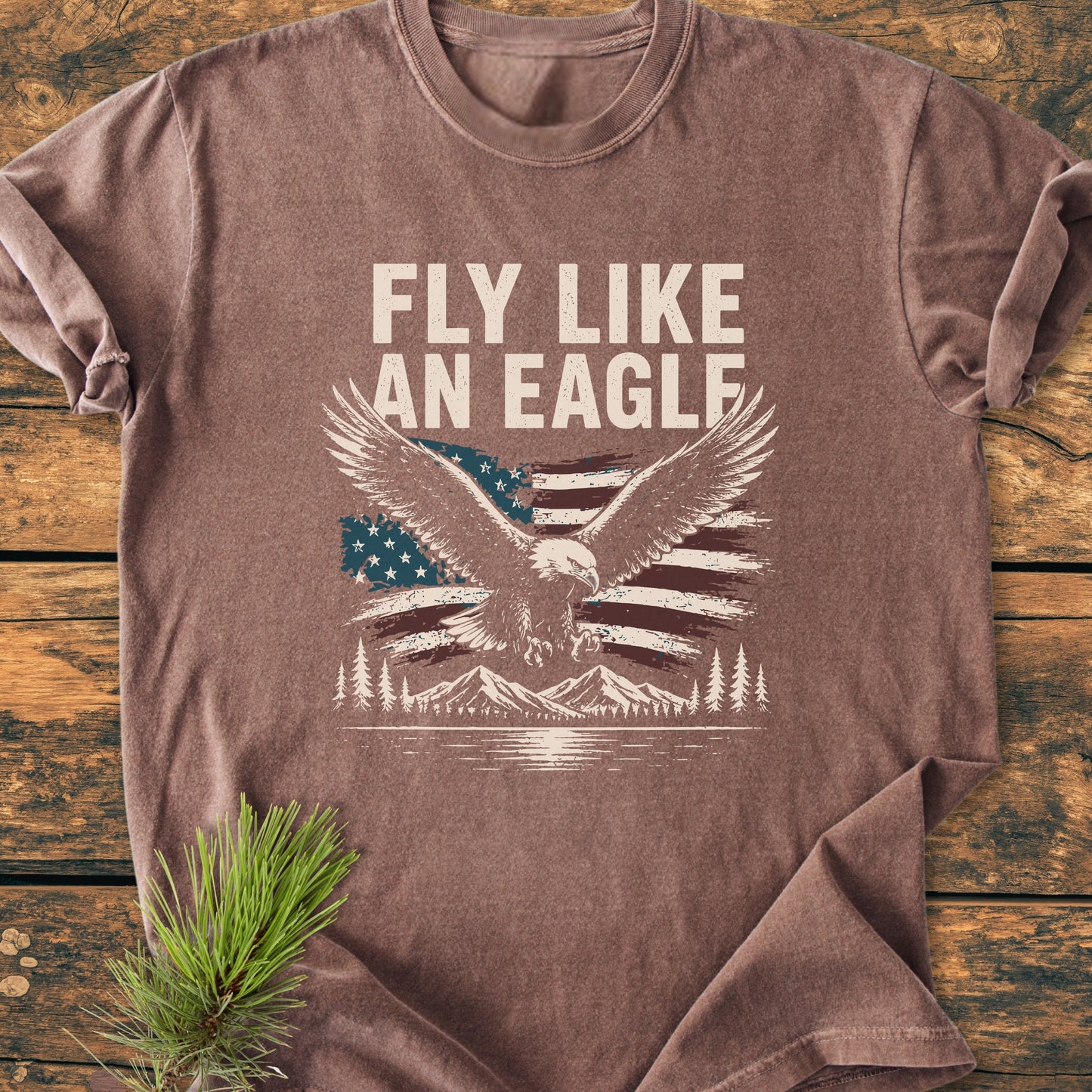 Fly Like An Eagle Patriotic - Vintage Wash Tee
