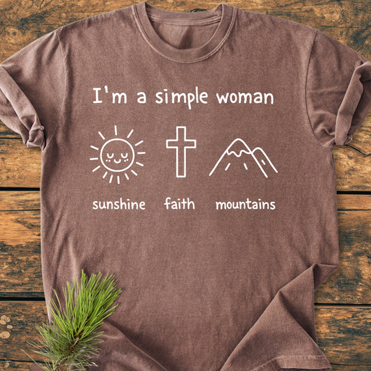 I'm A Simple Woman. Sunshine Faith Mountains - Premium Vintage Tee