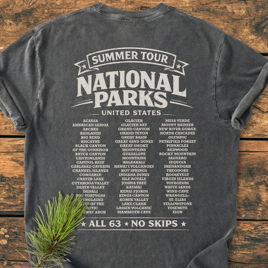 Summer Tour National Parks BACK PRINT - Premium Vintage Tee