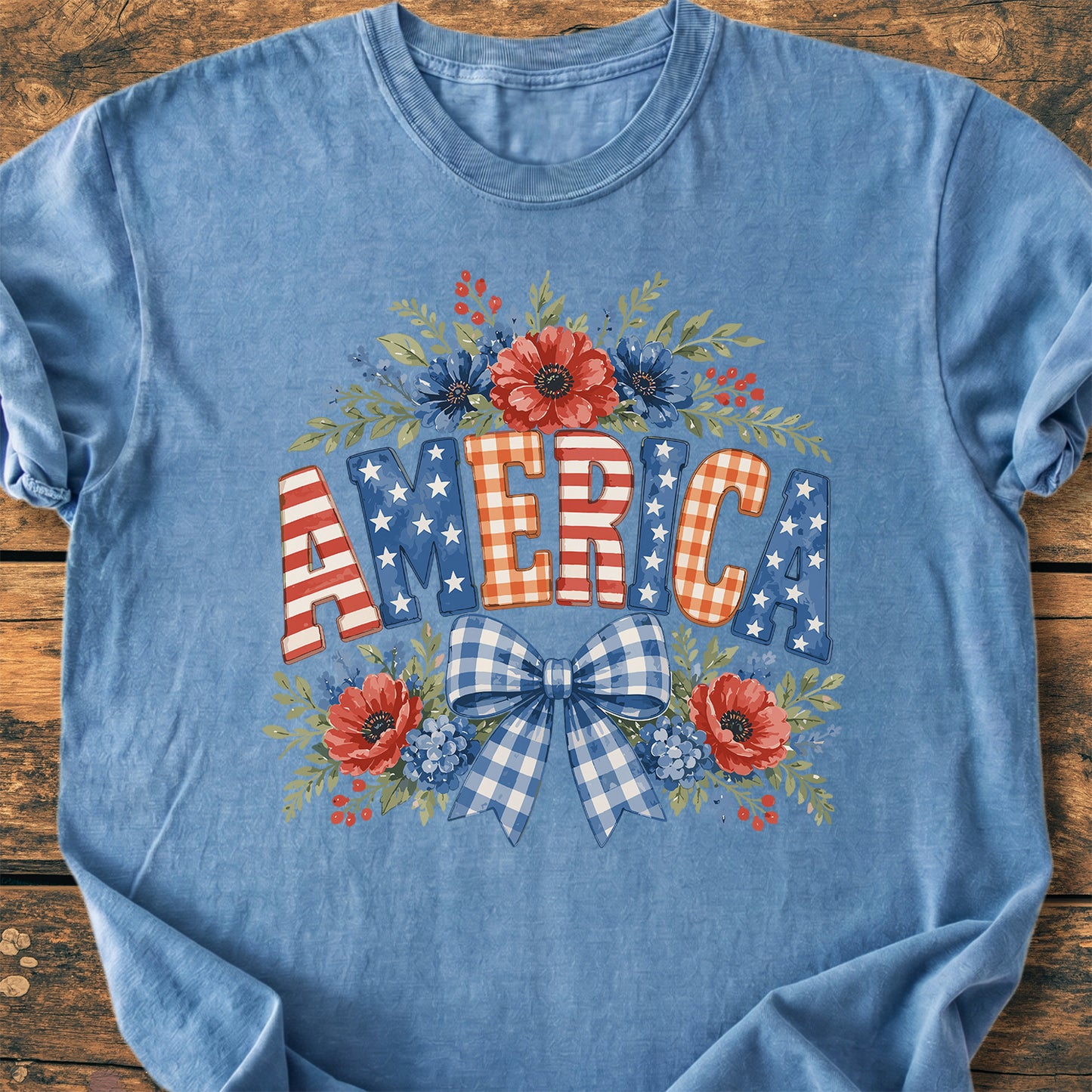 America Flowers - Premium Vintage Tee