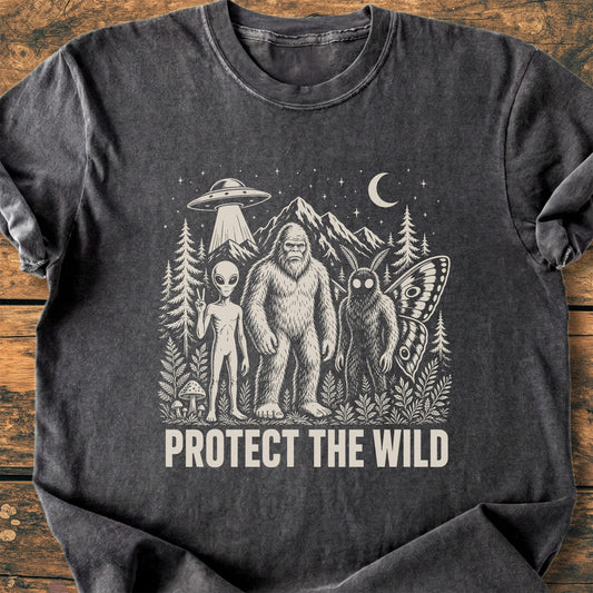 Protect The Wild, Bigfoot, Mothman, Alien - Premium Vintage Tee