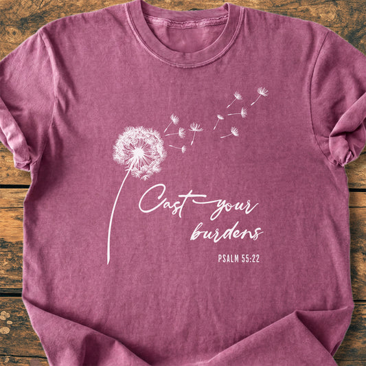 Cast Your Burdens Dandelion - Premium Vintage Tee