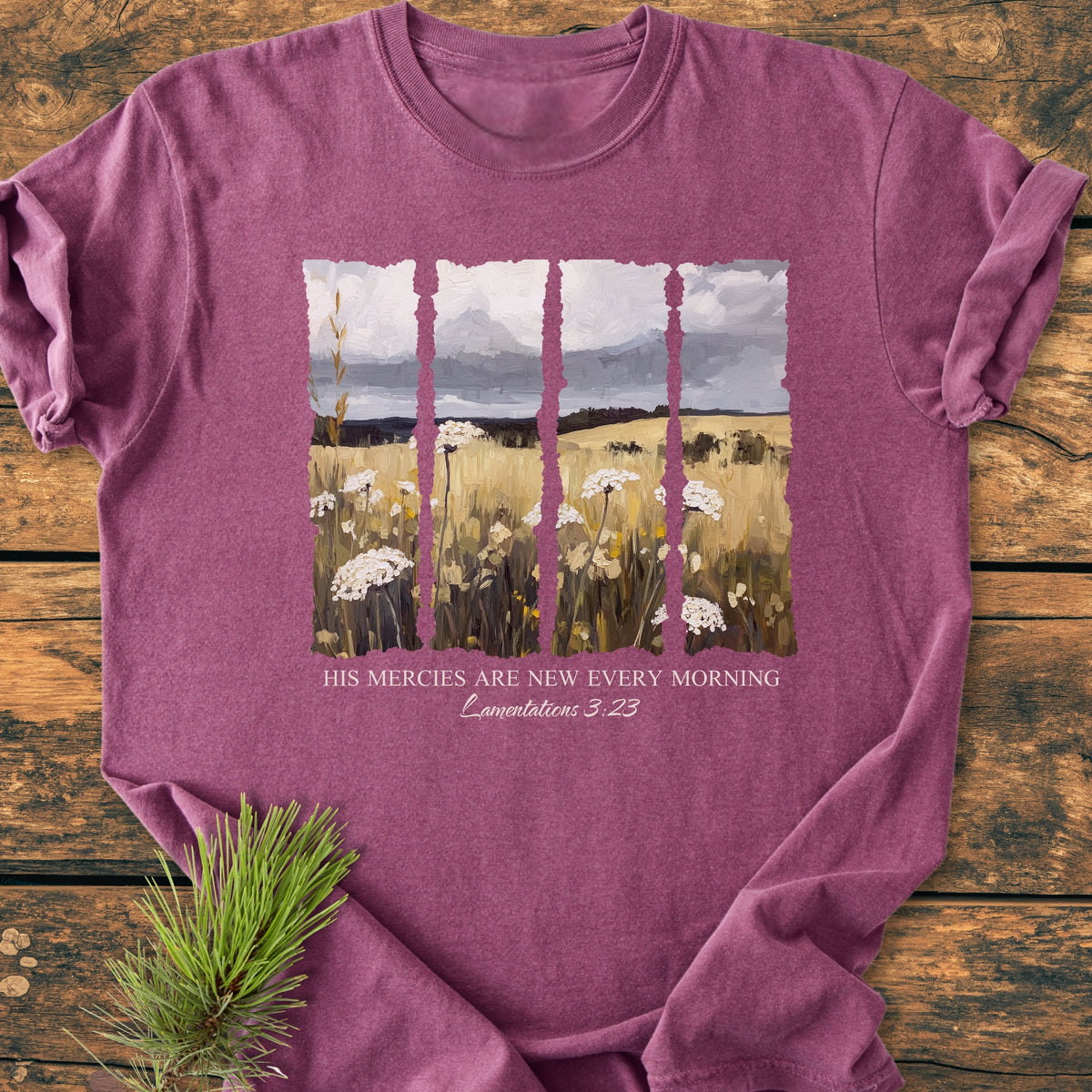 His Mercies Are New Every Morning, Lamentations 3:23 - Premium Vintage Tee