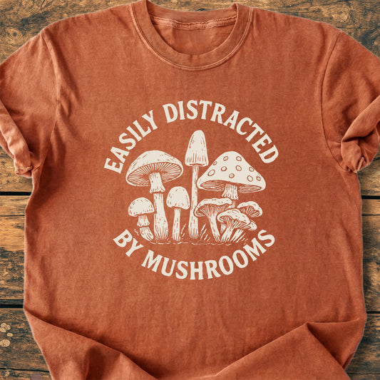 Easily Distracted By Mushrooms - Premium Vintage Tee