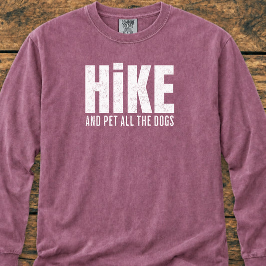 Hike And Pet Dogs - Long-Sleeve Tee