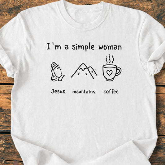 I'm A Simple Woman. Jesus Mountains Coffee - Premium Vintage Tee