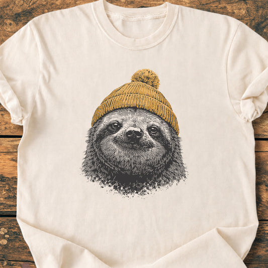 Sloth With Beanie - Premium Vintage Tee