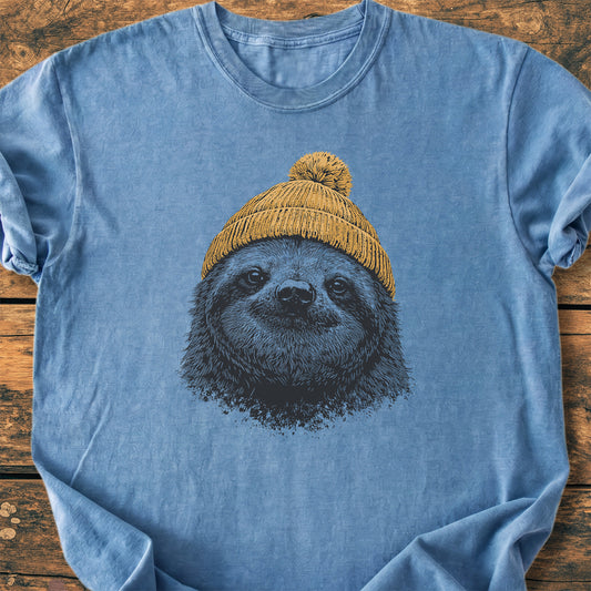 Sloth With Beanie - Premium Vintage Tee