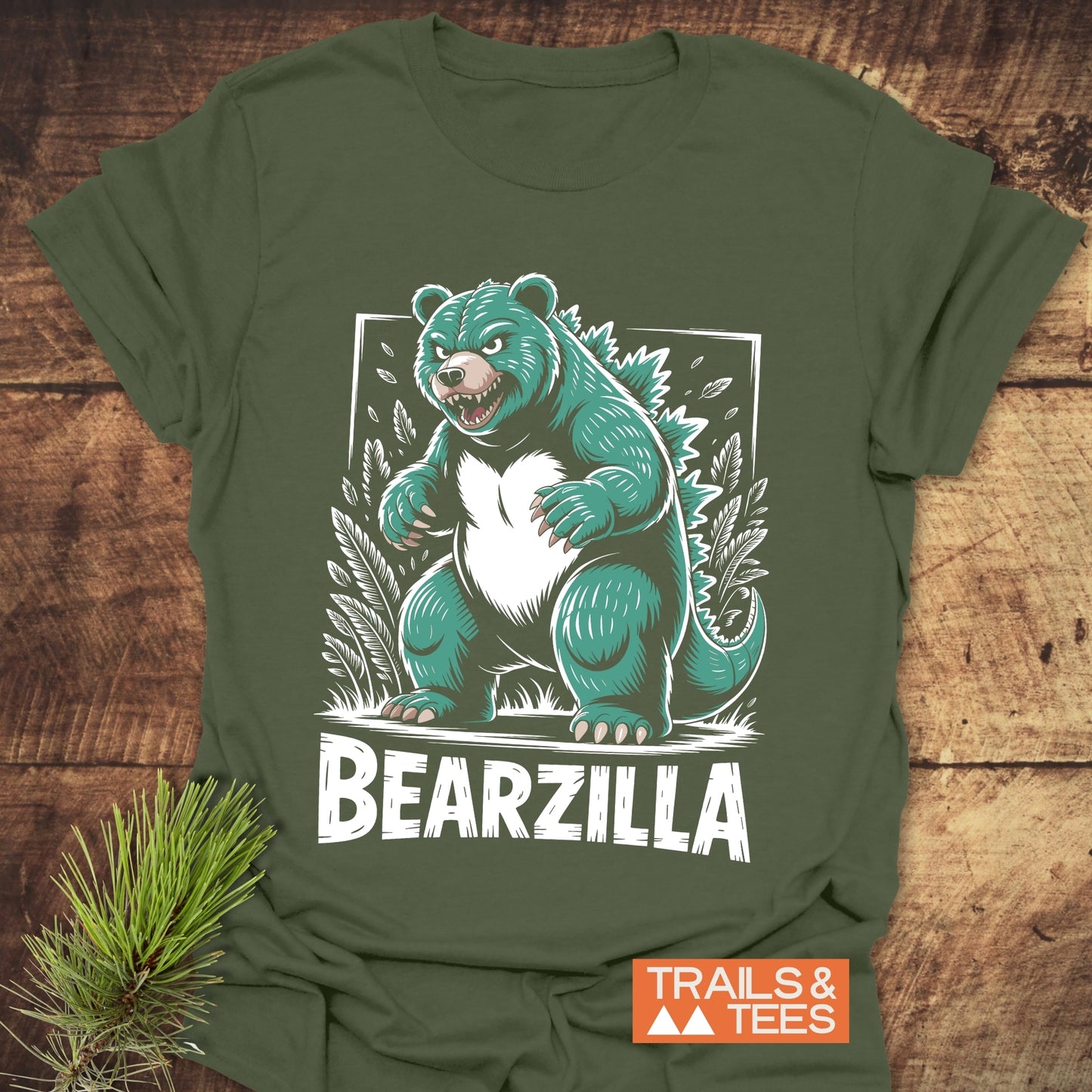 Bearzilla T-Shirt featuring a cartoon bear design, ideal for active wear.