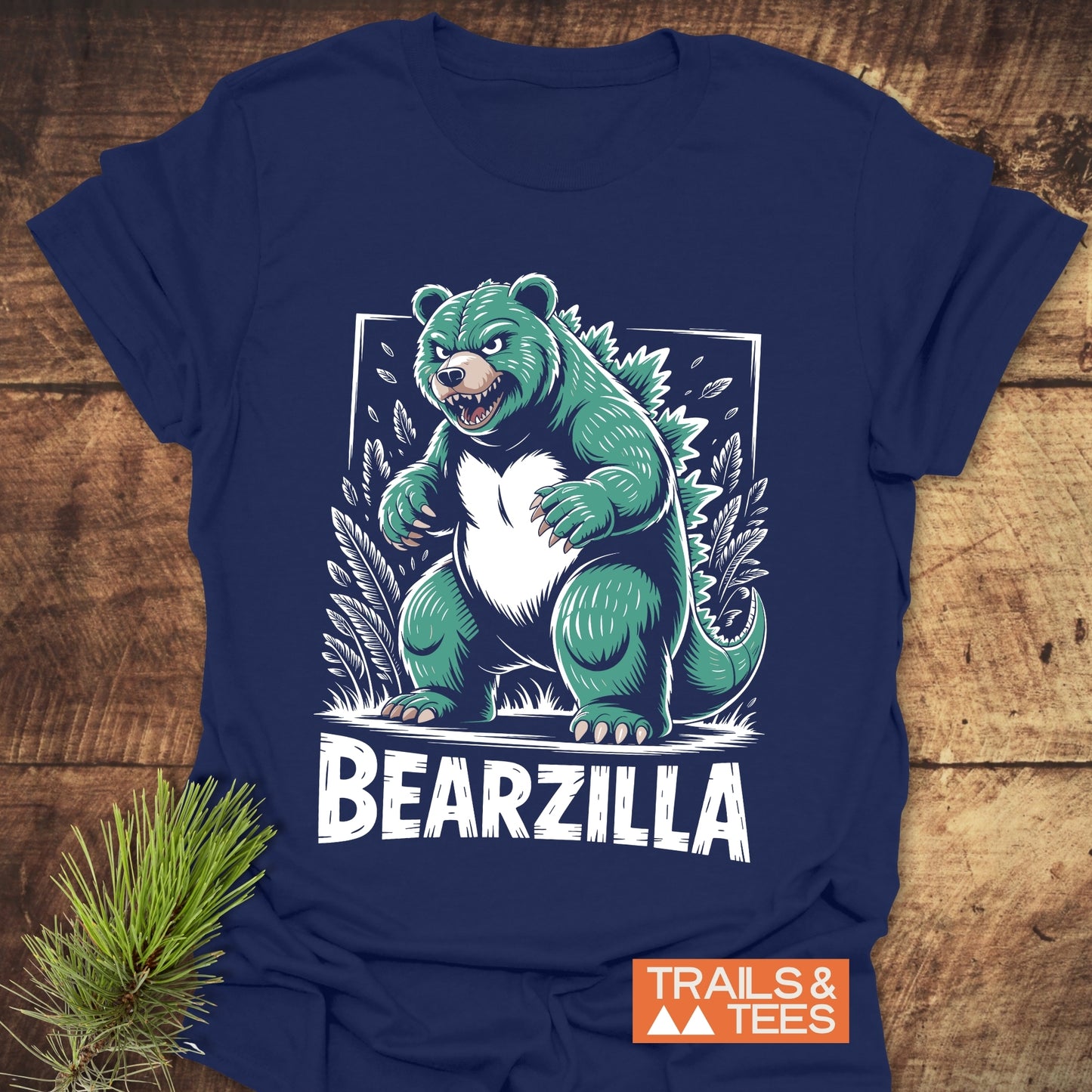 Bearzilla T-Shirt featuring a cartoon bear design, ideal for active wear enthusiasts. Perfect for adding a playful touch to casual outfits.