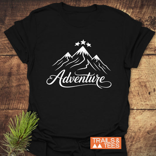 Adventure T-Shirt featuring a pattern of white stars on a sleek, active design, ideal for dynamic wear.