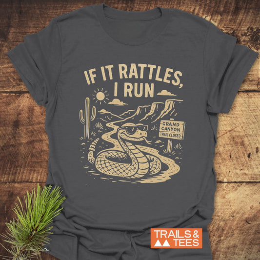 If It Rattles Funny T-Shirt, featuring soft ring-spun cotton and durable prints, designed for comfort and outdoor adventures.