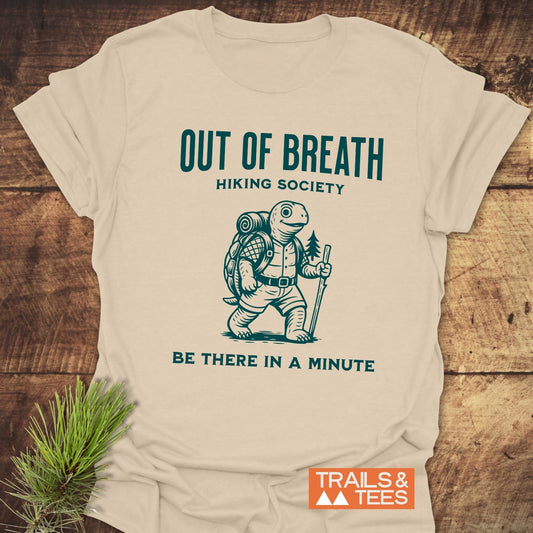 Out Of Breath Turtle T-Shirt featuring a turtle graphic, crafted from soft ring-spun cotton, designed for everyday adventures with durable prints and a reliable fit.