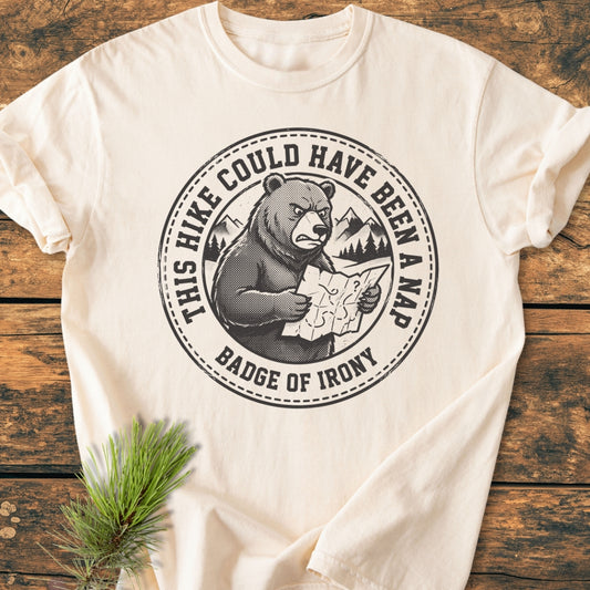 Could Have Been A Nap - Vintage Wash Tee features an annoyed bear with a map graphic, set on a garment-dyed T-shirt, highlighting comfort and durability with a relaxed fit.