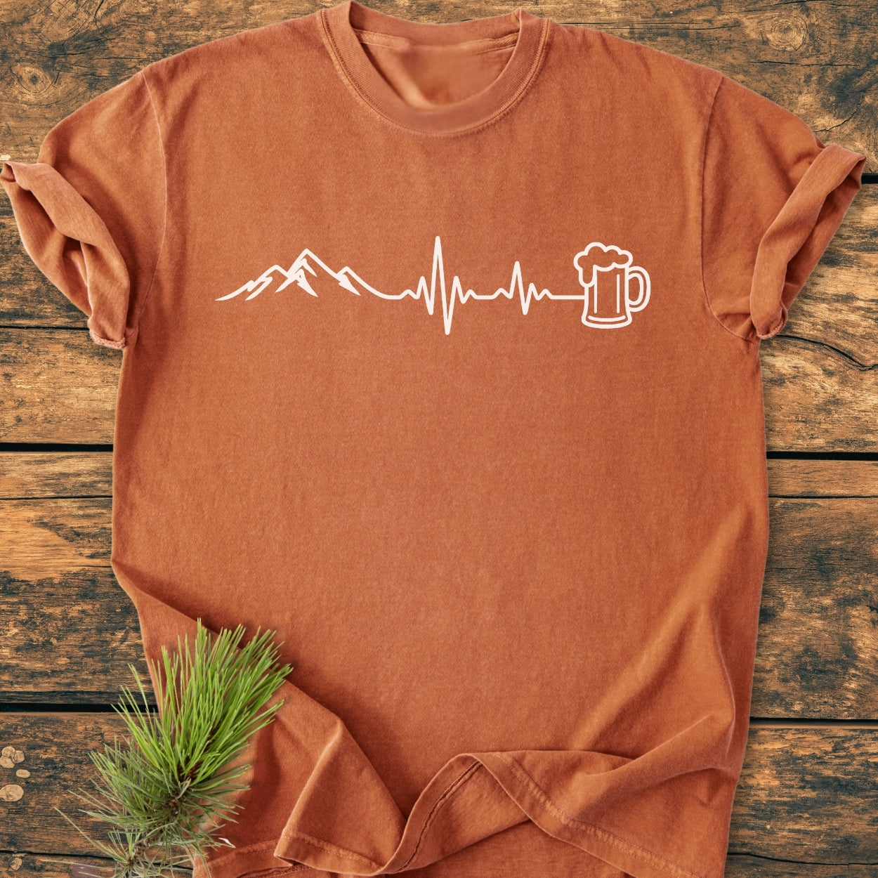 Mountains And Beer - Vintage Wash Tee