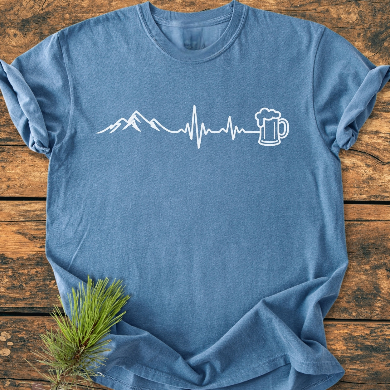 Mountains And Beer - Vintage Wash Tee