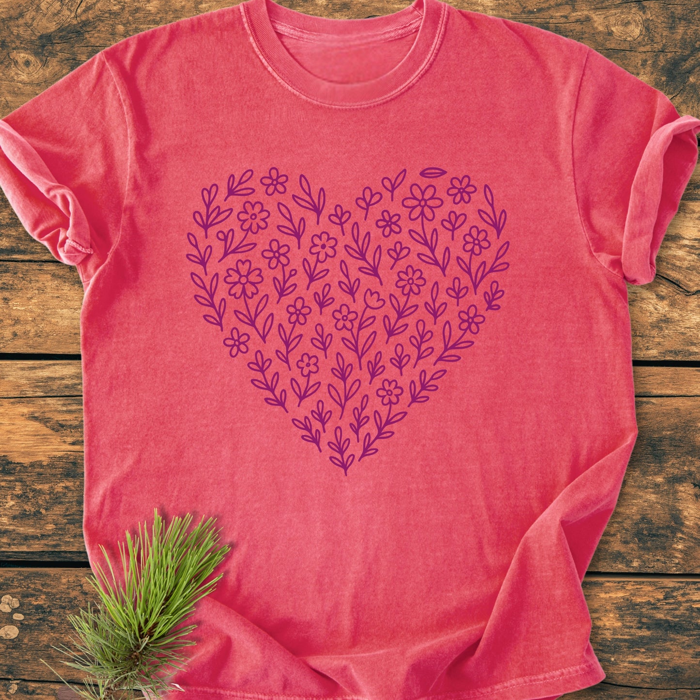 Flower Heart - Vintage Wash Tee