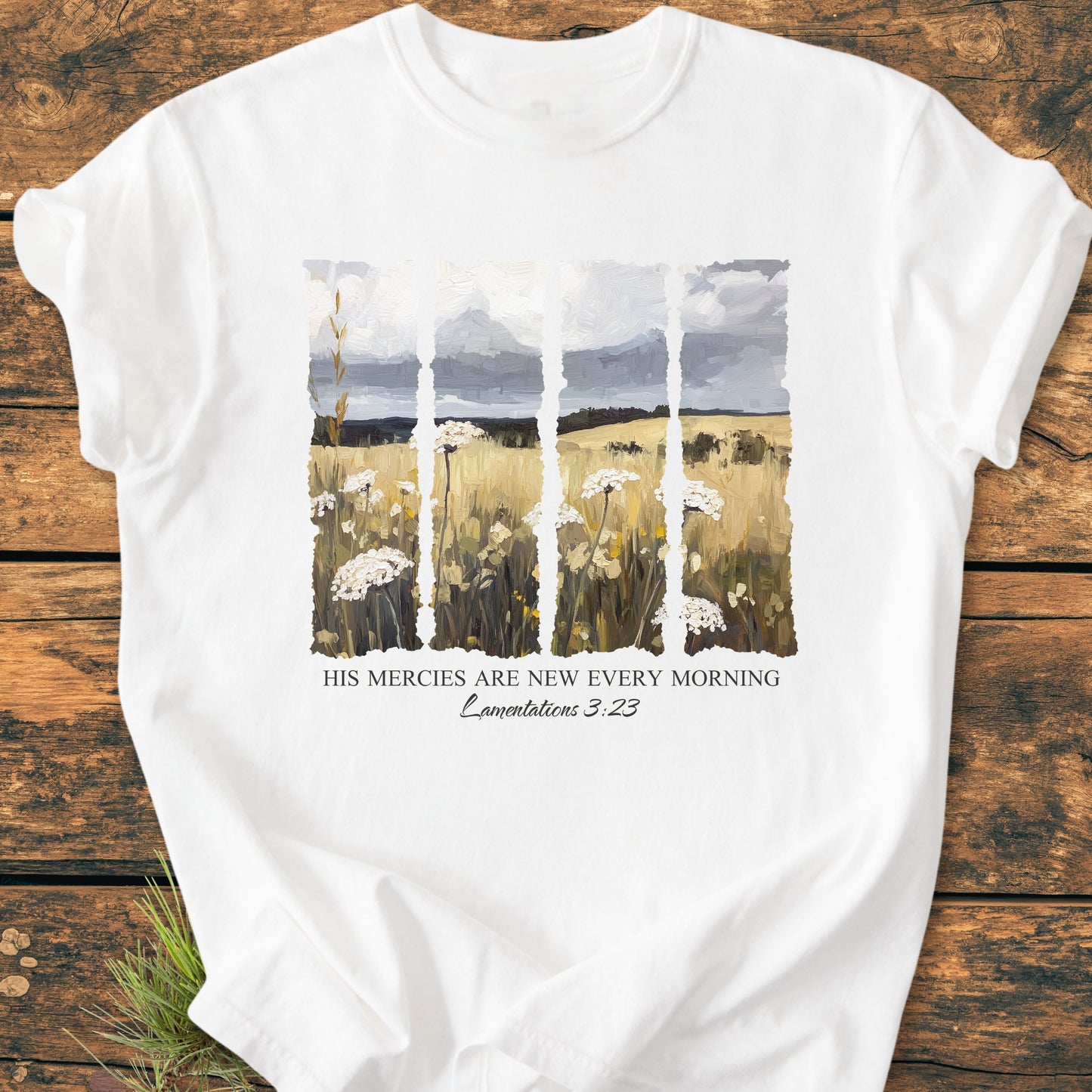 His Mercies Are New Every Morning. Lamentations 3:23  - Vintage Wash Tee