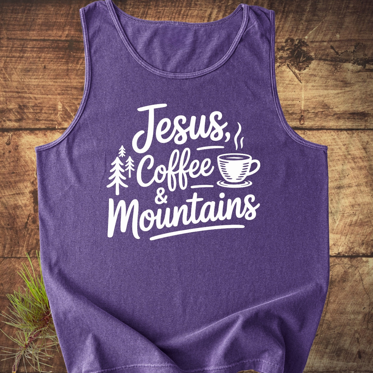 Jesus, Coffee, Mountains Tank Top