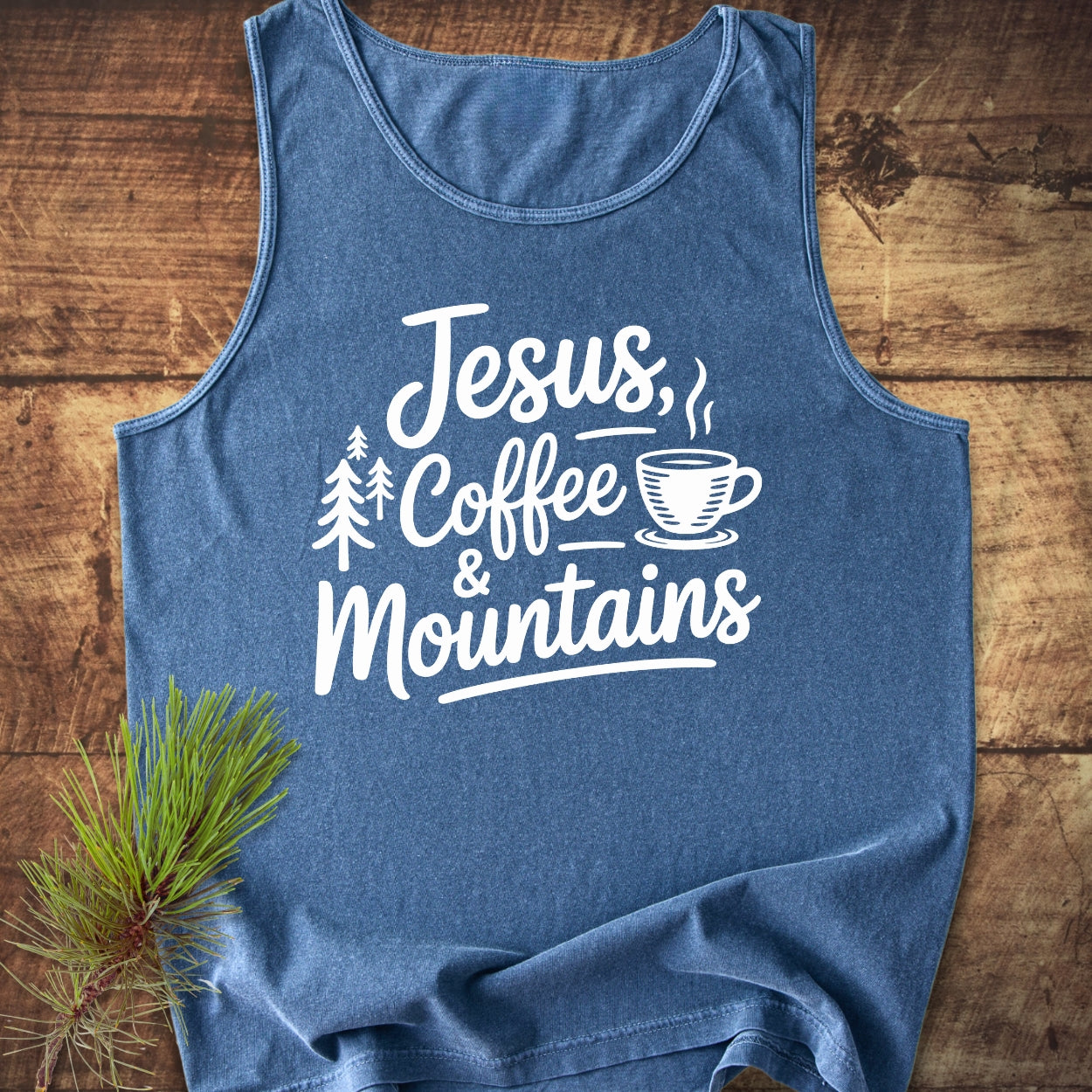 Jesus, Coffee, Mountains Tank Top