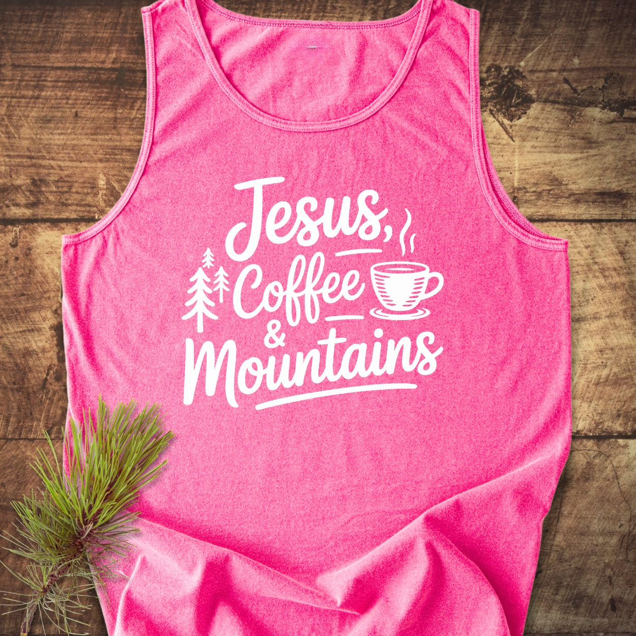 Jesus, Coffee, Mountains Tank Top
