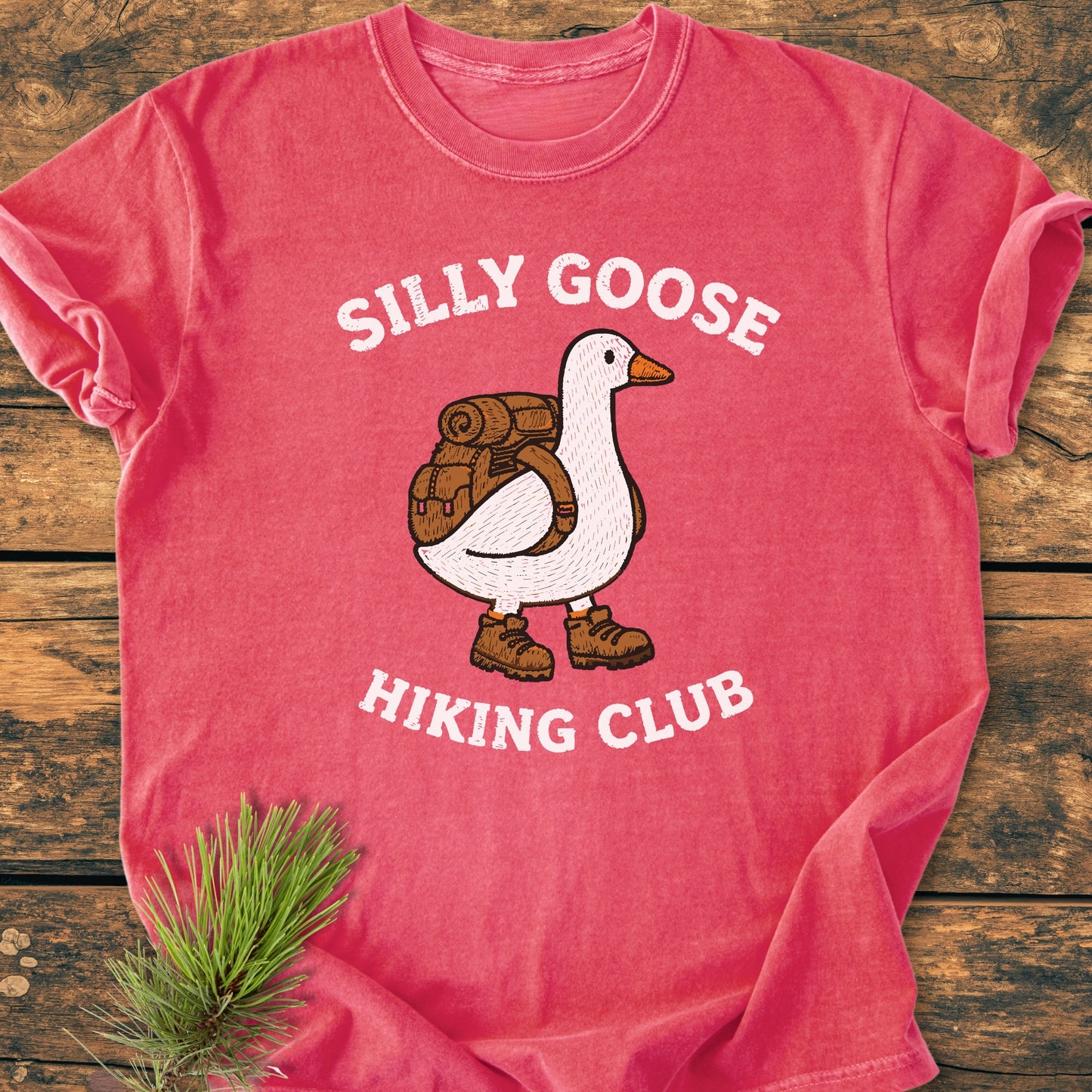 Silly Goose Faux Embroidery - Vintage Wash Tee