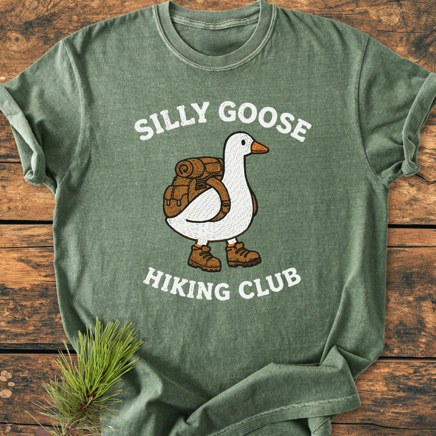 Silly Goose Faux Embroidery - Vintage Wash Tee