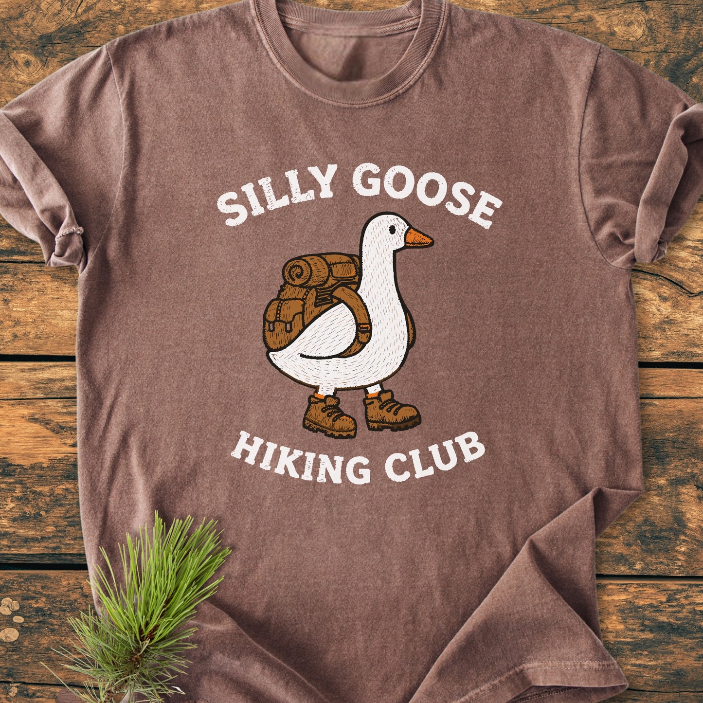 Silly Goose Faux Embroidery - Vintage Wash Tee