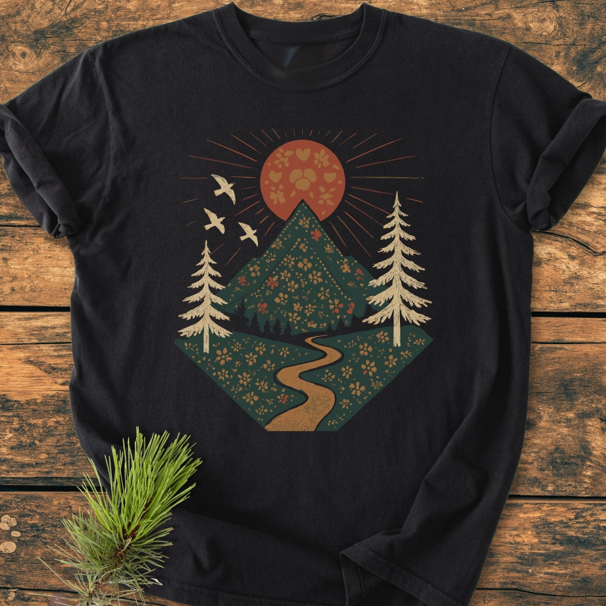 Dreamy Mountain Landscape - Vintage Wash Tee
