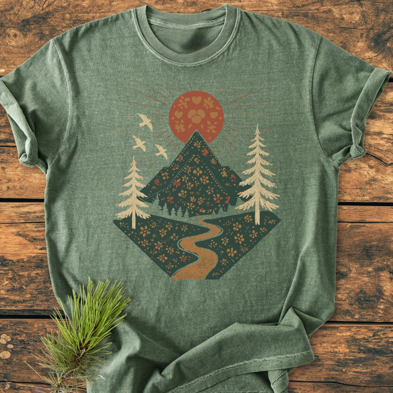 Dreamy Mountain Landscape - Vintage Wash Tee